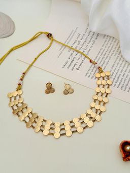 Abdesigns - Multi-Color Enchanting Gold Plated Temple Necklace Set