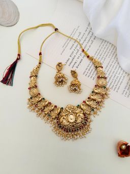 Abdesigns - Multi-Color Enchanting Gold Plated Necklace Set