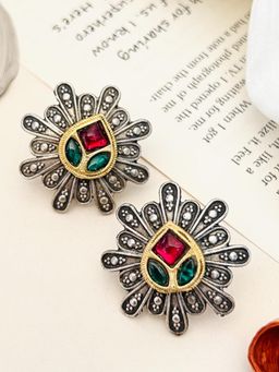 Abdesigns - Multi-Color High Quality German Silver Earrings