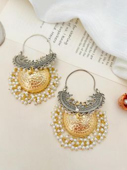 Abdesigns - White High Quality German Silver Earrings