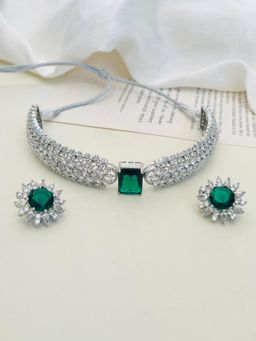 Abdesigns - White High Quality Silver Plated American Diamond Bracelet