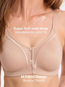Rheal Curve - Full Coverage Double Layered Bounce Control Minimizer Non-Padded Non-Wired Bra