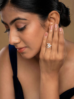 Sica Jewellery - 925 Silver Om Adjustable Ring