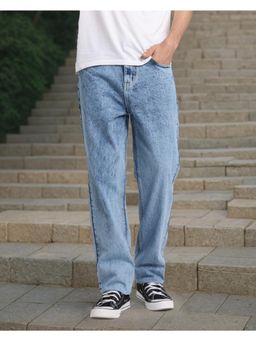 Style Quotient - Men Light Blue Relaxed Fit Mid Rise Cotton Jeans