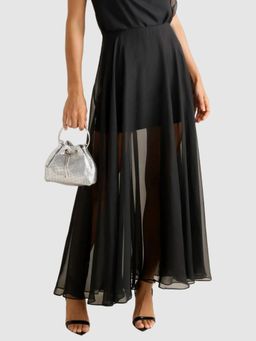 Forever New - Lisette Sheer Black Maxi Skirt
