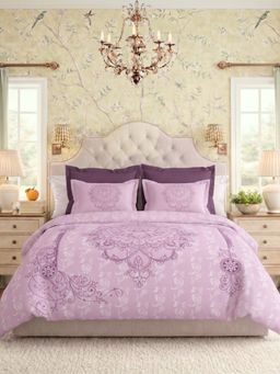 the White Moss - Heirloom Lavender 250Tc Ivy Living Bedsheet with 2 Pillow Covers (King)