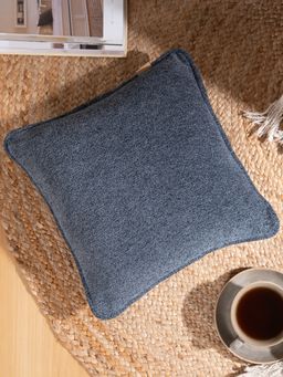 Maspar - Navy Blue Solid Soft Cotton Square Cushion Cover