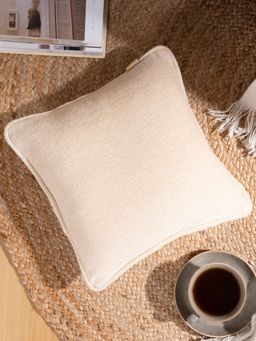 Maspar - Cream Solid Soft Cotton Square Cushion Cover