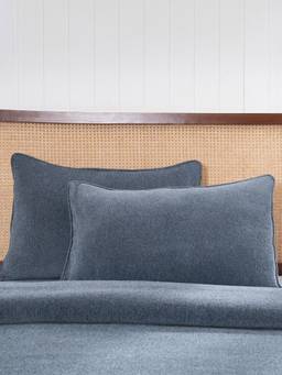Maspar - Blue Solid Standard Cotton Pillow Covers (Pack of 2)