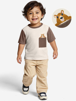 The Souled Store - Originals Regular T-Shirt- Mocha Mousse Boys