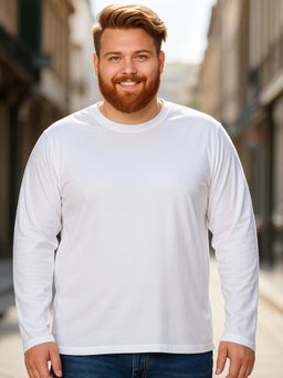 Bewakoof - Men's White Plus Size T-shirt