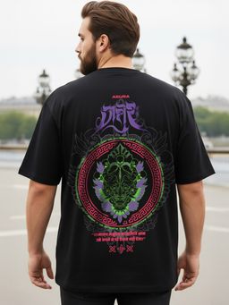 Bewakoof - Men's Black Ashura Graphic Printed Oversized Plus Size T-shirt