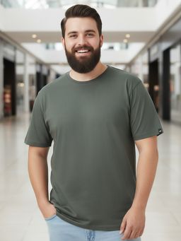 Bewakoof - Men's Grey Plus Size T-shirt