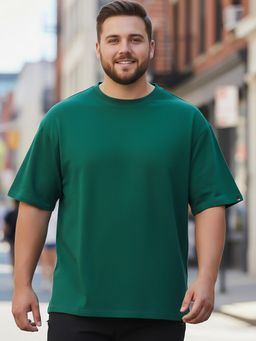 Bewakoof - Heavy Duty 1.0 Men's Green Oversized Plus Size T-shirt