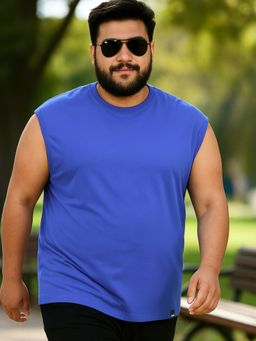 Bewakoof - Men's Blue Plus Size Boxy Fit Vest