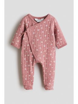 H&M - Unisex Pink Quilted Jersey Romper Suit