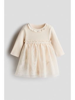 H&M - Girls Beige Tulle-Skirt Bodysuit Dress