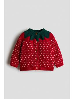 H&M - Unisex Red Cotton Cardigan