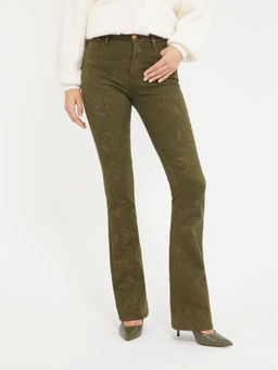 Guess - Green High Rise Boot Cut Denim Jeans