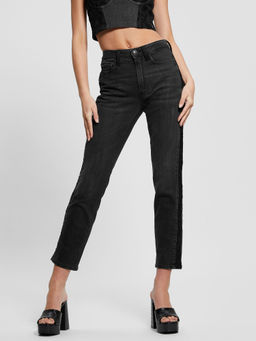 Guess - High Rise Sideband Straight Fit Denim Jeans