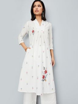 max - Kalki x Women Off White Printed A-line Kurta
