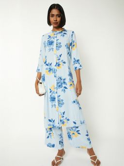 max - Women Blue Viscose Floral Print Kurta and Pant