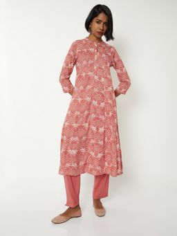 max - Women Pink Cotton Printed Kurta and Pant