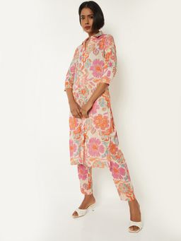max - Women Multi-Color Viscose Floral Print Kurta and Pant