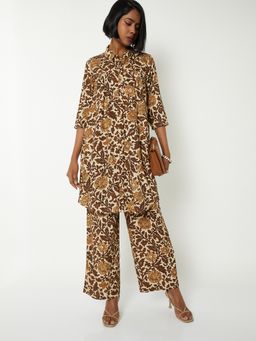 max - Women Brown Rayon Floral Print Kurta and Pant