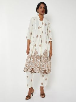 max - Women Brown Cotton Floral Print Kurta and Pant