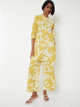 max - Women Yellow Cotton Floral Print Kurta and Pant