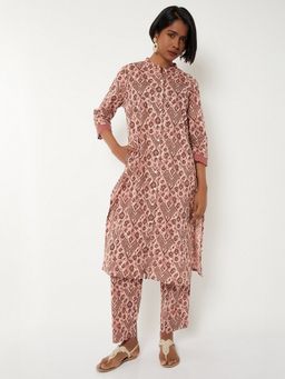 max - Women Pink Cotton Printed Kurta and Pant