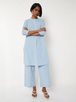 max - Women Blue Cotton Striped Kurta and Pant