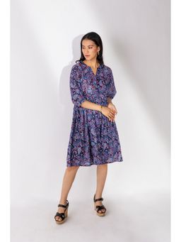 etre comfortwear - Women Blue Paisley Printed Starry Night Dress