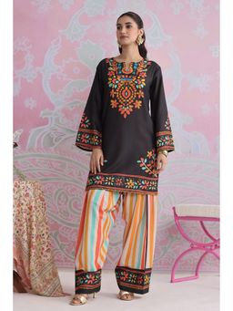HOUSE OF KARI - Women Multi-Color Cotton Blend Floral Kurta with Palazzo