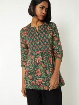 max - Women Floral Green Print A-line Kurti
