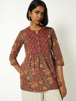max - Women Floral Red Print A-line Kurti