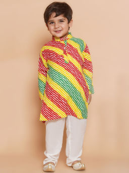 AJ Dezines - Kids Cotton Printed Multi-Colour Kurta & Pyjama For Boys (Set of 2)