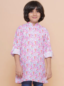 AJ Dezines - Kids Multi-Colour Floral Kurta For Boys