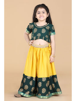 AJ Dezines - Adivi Girls Green Lehenga With Choli (Set of 2)
