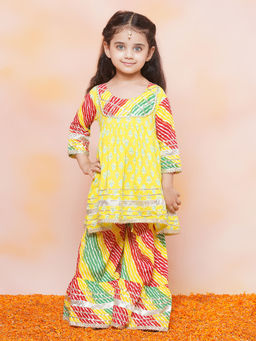 AJ Dezines - Kids Cotton Red Kurta & Sharara For Girls (Set of 2)