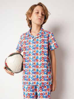 Jack & Jones Junior - Printed Viscose White Shirt