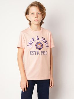 Jack & Jones Junior - Printed Cotton Peach T-Shirt