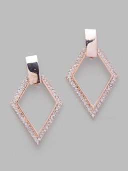 Globus - Rose Gold Plated Geometric Drop Earring-3619427001