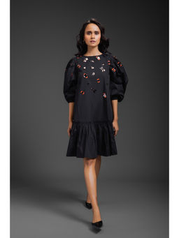 Deepika Arora - Womens Black Knee Dress