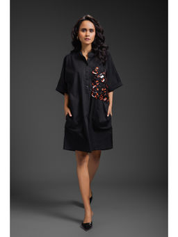 Deepika Arora - Womens Black Knee Dress