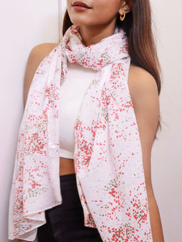 Pipa Bella by Nykaa Fashion - Cotton White Printed Scarf