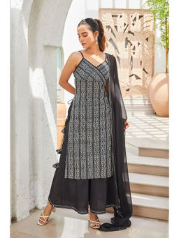 Biba - Women Cotton Straight Printed Kurta with Palazzo & Dupatta (Set of 3)