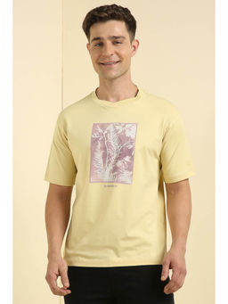 Allen Solly - Men Yellow Graphic Print Crew Neck T-Shirt
