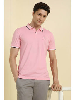 Allen Solly - Men Pink Solid Polo Neck T-Shirt